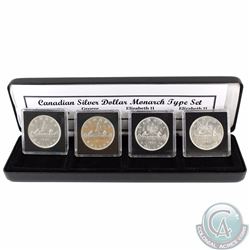 Canadian Silver Dollar Monarch 4-coin Type Set. You will receive the 1936 George V, 1951 George VI, 