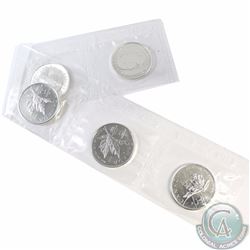 Strip of 5x 2008 Canada $5 1oz Olympic Fine Silver Maple Leafs sealed in Original RCM Strip (Tax Exe
