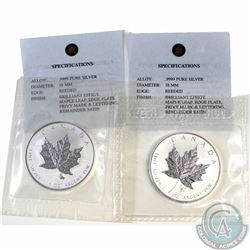 Pair of 2004 Canada $5 Scorpio & Aries Privy 1oz .9999 Fine Silver Maple Leafs (TAX Exempt). Both co