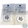 Image 1 : Pair of 2004 Canada $5 Scorpio & Aries Privy 1oz .9999 Fine Silver Maple Leafs (TAX Exempt). Both co
