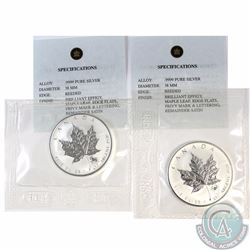 Pair of 2004 Canada $5 Cancer & Capricorn Privy 1oz .9999 Fine Silver Maple Leaf (TAX Exempt). Both 