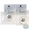 Image 1 : Pair of 2004 Canada $5 Cancer & Capricorn Privy 1oz .9999 Fine Silver Maple Leaf (TAX Exempt). Both 