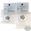Image 1 : Pair of 2004 Canada $5 Sagittarius & Libra Privy 1oz .9999 Fine Silver Maple Leaf (TAX Exempt). Both