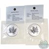 Image 1 : Pair of 2004 Canada $5 Leo & Virgo Privy 1oz .9999 Fine Silver Maple Leaf (TAX Exempt). Both coins c