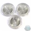 Image 1 : 3x 2017 Australia 1 oz Fine Silver Kangaroo BU (TAX Exempt) 3pcs. Encapsulated