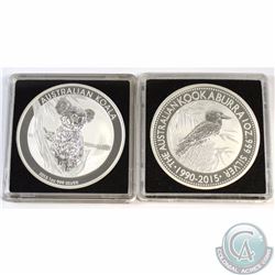 2015 Australia Kookaburra & 2015 Australia Koala 1oz Fine Silver coins (Tax Exempt) - 2pcs. Encapsul