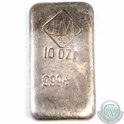 Canada VINTAGE Johnson Matthey 10 oz Silver Bar .999 Fine old Poured Bar with Diamond Logo, Large JM