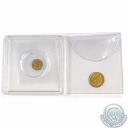 1851 United States Liberty Head Gold Dollar & 1868 California Gold 1/4 Dollar - 2pcs.