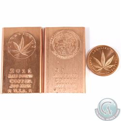 3x Fine Copper Bars, and Copper Round. You will receive two Half Pound Copper Bars and a 1oz Copper 