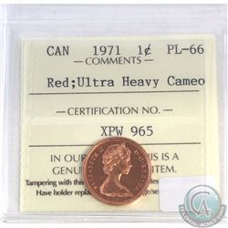 1-cent Canada 1971 ICCS Certified PL-66 Red Ultra Heavy Cameo