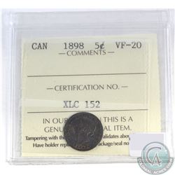 5-cent Canada 1898 ICCS Certified VF-20