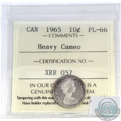 10-cent Canada 1965 ICCS Certified PL-66 Heavy Cameo