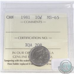 10-cent Canada 1981 ICCS Certified MS-65