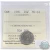 Image 1 : 10-cent Canada 1981 ICCS Certified MS-65