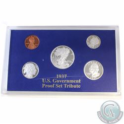 1937 U.S. Government Proof Set Tribute in Hard Plastic Holder from the National Collectors Mint. The