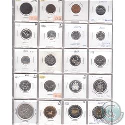 Lot of 20x Canada 1-cent to $2 Dated 1901-2016 with Some Proof, Proof Like, and/or BU in Plastic 20-