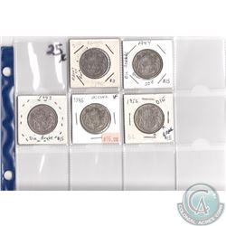 Lot of 5x Canada 50-cent Die Break Error Coins Dated 1943-1952. 5pcs