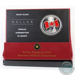 2005 Canada Limited Edition National Flag Proof Enameled Fine Silver Dollar (Outer sleeve's surface 