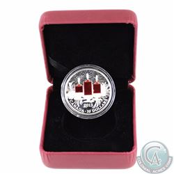 2013 Canada $10 Holiday Candles Fine Silver Coin Encapsulated in Red RCM Display Box (Capsule is scr