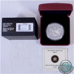 2013 Canada $20 The Beaver Fine Silver Coin (TAX Exempt) - outer box lightly tattered.