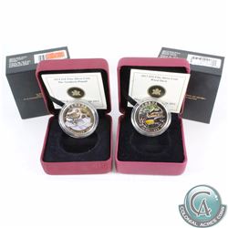 RCM Issue: 2013 Canada $10 Wood Duck & 2014 $10 Pintail Duck Fine Silver Coins (Tax Exempt). 2pcs