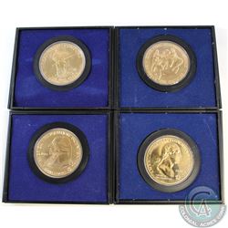 Lot of 4x American Revolution Bicentennial Bronze Medals in Original Holders & COAs Dated 1972-1975.