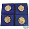Image 1 : Lot of 4x American Revolution Bicentennial Bronze Medals in Original Holders & COAs Dated 1972-1975.