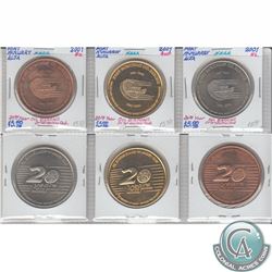 Group Lot of 1981-2001 Fort McCurry's Oil Barons Junior "A" Hockey Club 20th Anniversary Tokens. 35m