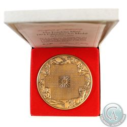 1974 Franklin Mint Annual Calendar/Art Solid Bronze Medal in Original Box & COA.