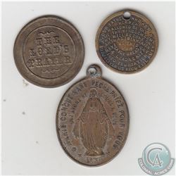 Lot of 3x Various Religious Tokens.