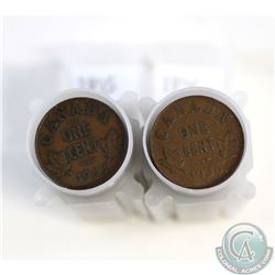 1935 & 1936 Canada George V 1-cent Rolls of 50pcs. 2pcs