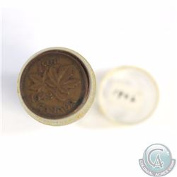Estate Lot of 1942 George VI Canada 1-cent Roll of 50pcs as stated on holder. Sold as is, No Returns