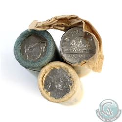 Lot of 3x Canada 5-cent Paper Rolls of 40pcs. You will receive 1965 with torn end, 1967 original rol