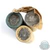 Image 1 : Lot of 3x Canada 5-cent Paper Rolls of 40pcs. You will receive 1965 with torn end, 1967 original rol