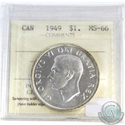 Silver $1 Canada 1949 ICCS Certified MS-66