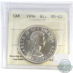 Silver $1 Canada 1956 ICCS Certified MS-63