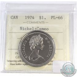 Nickel $1 Canada 1974 ICCS Certified PL-66 Cameo