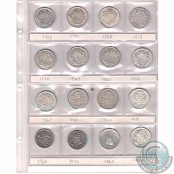 Estate Lot of 21x Canada Silver & Nickel 50-cent Dated 1919-1972 in Plastic Pages. 21pcs