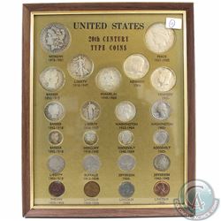 Estate Lot: United States 20th Century Type Coins Framed Set. You will receive an example of every c