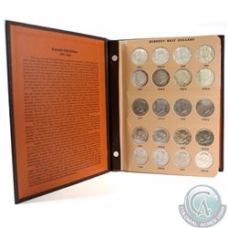 Kennedy Half Dollars Dated 1964-2015 in Brown Vinyl Binder. 8 of these coins contain Silver and ther