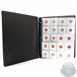 Estate Lot of Canada 1-cents with Minor Error Varieties Dated 1958-1964 inside Black Binder. 88pcs