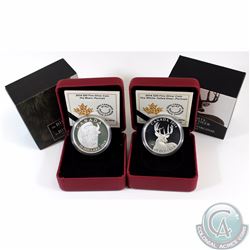 2014 Canada $20 The Bison - A Portrait & $20 The White-Tailed Deer - A Portrait Fine Silver Coins (C