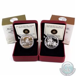 2013 & 2014 Canada $5 Banknote Design Series Fine Silver Coins. You will receive Canadian Bank of Co