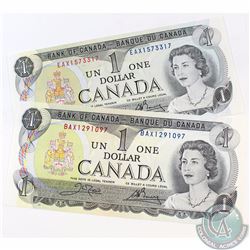 Pair of Replacement 1973 $1 Notes with Prefixes BAX and EAX. 2pcs.