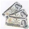 Image 1 : 1973 4 Digit Radar $1 Note with Serial Number ALV5746475 with both bookend notes. 3 Pieces, one Rada