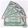 Image 1 : 4 x 1954 $1 Notes with short run Prefix E/I and Consecutive Serial Numbers. 4pcs
