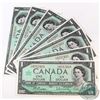 Image 1 : 7 x 1967 $1 Notes with L/O Prefix and Consecutive Serial Numbers. 7pcs