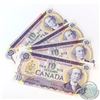 Image 1 : 4 x 1971 $10 Notes with Beattie-Rasminsky Signatures and Consecutive Serial Numbers. 4pcs