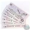 Image 1 : 5 x 1989 $10 Notes with Bonin-Thiessen Signatures and Consecutive Serial Numbers. 5pcs