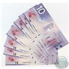 Image 1 : 7 x 2001 $10 Notes with short run Prefix FEN and Consecutive Serial Numbers. 7pcs